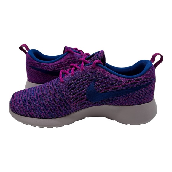 Nike Roshe One Flyknit Shoes Womens 9‎ Fuchsia Royal Blue Sneakers 704927-501 - Picture 3 of 10